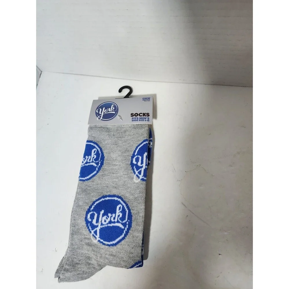 York Peppermint Patties Crew Socks Size 6-12